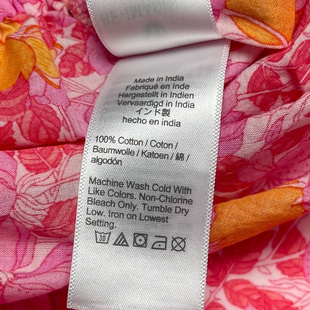 J. Crew Organic Cotton Voile Ruffle Beach Short‎ Pink Limone XXS All-Over Print - Picture 7 of 13